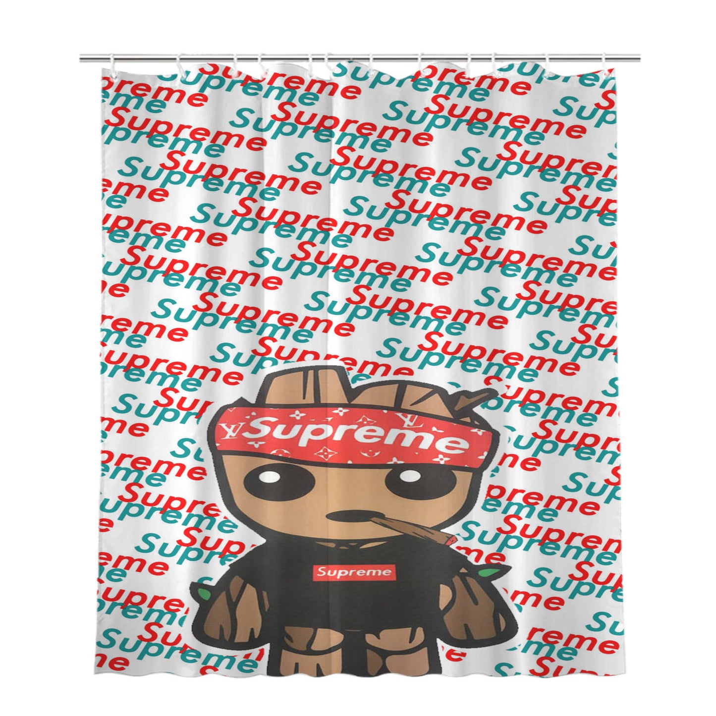 Groot Supreme Bathroom Shower Curtain Fabric Waterproof | 66 X 72 Inch