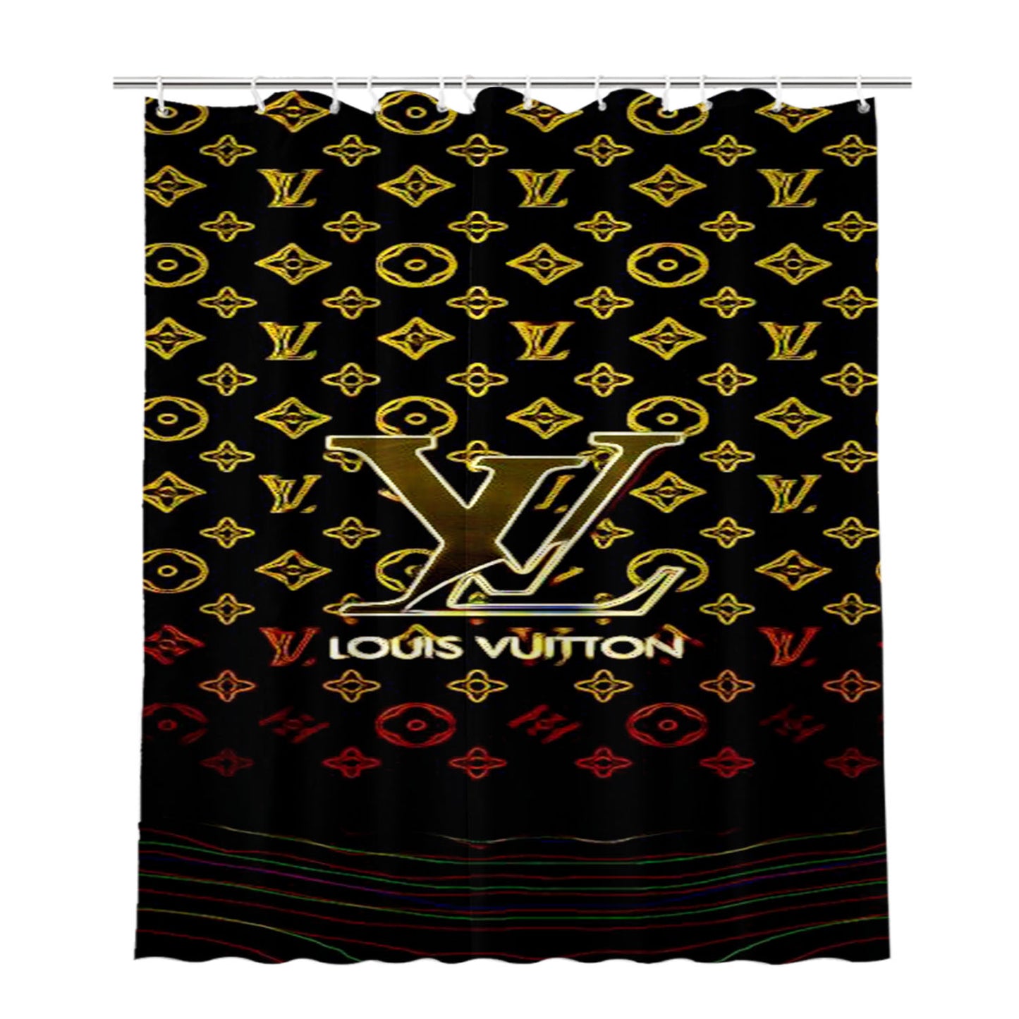 Louis Vuitton Design Bathroom Shower Curtain Fabric Waterproof | 66 X 72 Inch