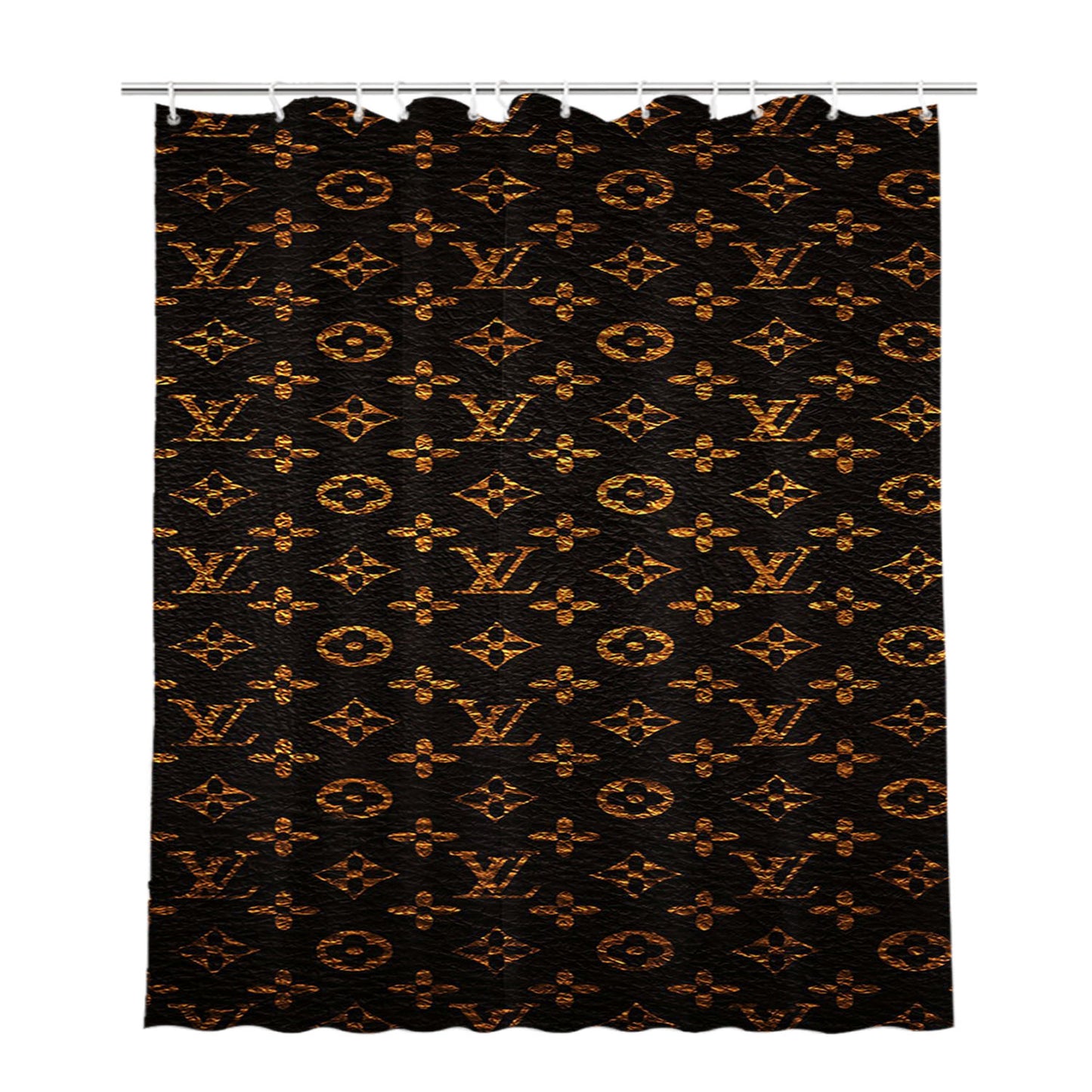 Louis Vuitton Leather Pattern Bathroom Shower Curtain Fabric Waterproof | 66 X 72 Inch