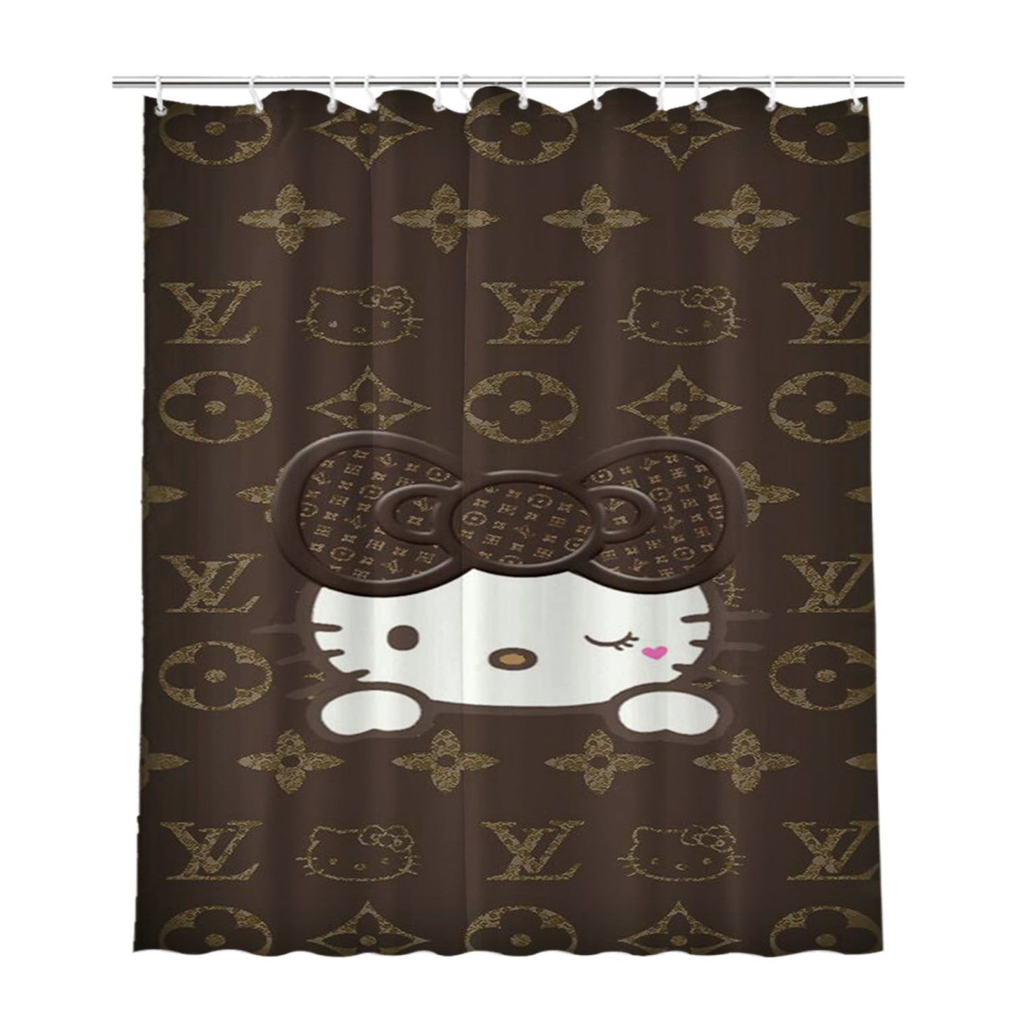 Louis Vuitton Mickey Mouse Bathroom Shower Curtain Fabric Waterproof | 66 X 72 Inch