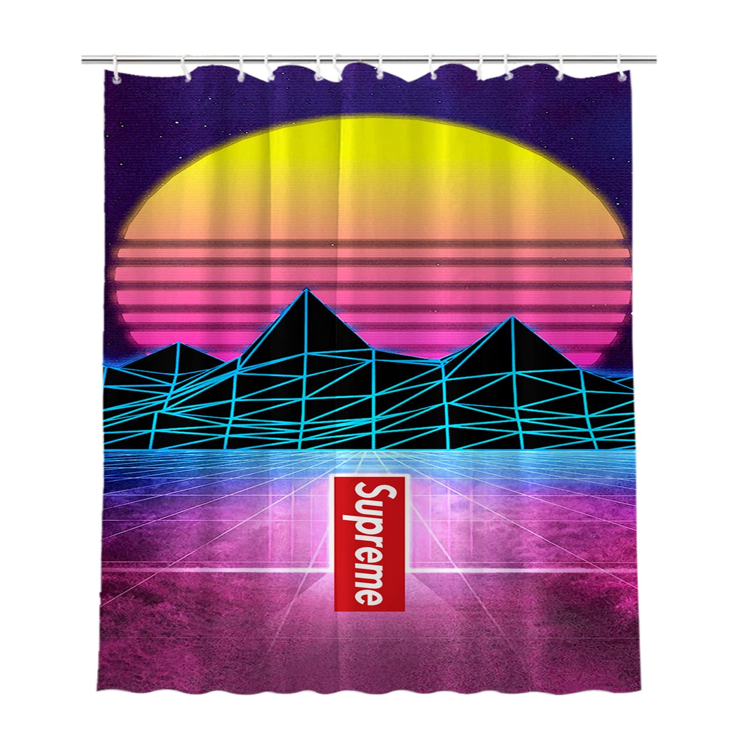 Retro Supreme Bathroom Shower Curtain Fabric Waterproof | 66 X 72 Inch