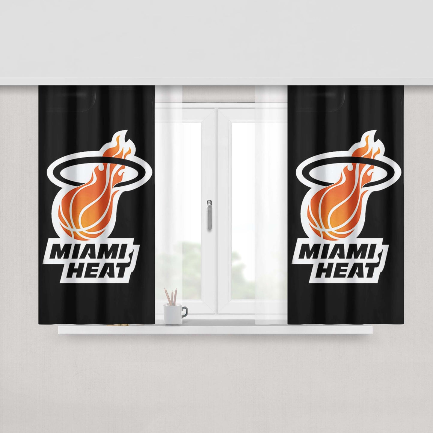 Black Design Miami Heat Peach Skin Window Curtains