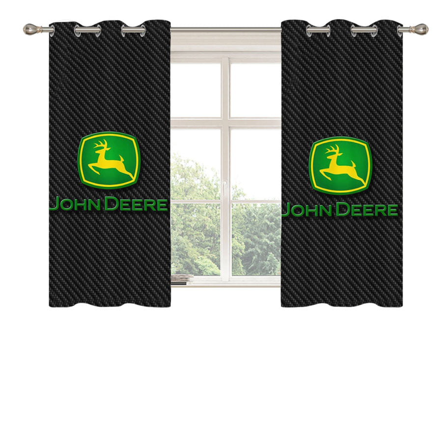 John Deere Logo Peach Skin Window Curtains