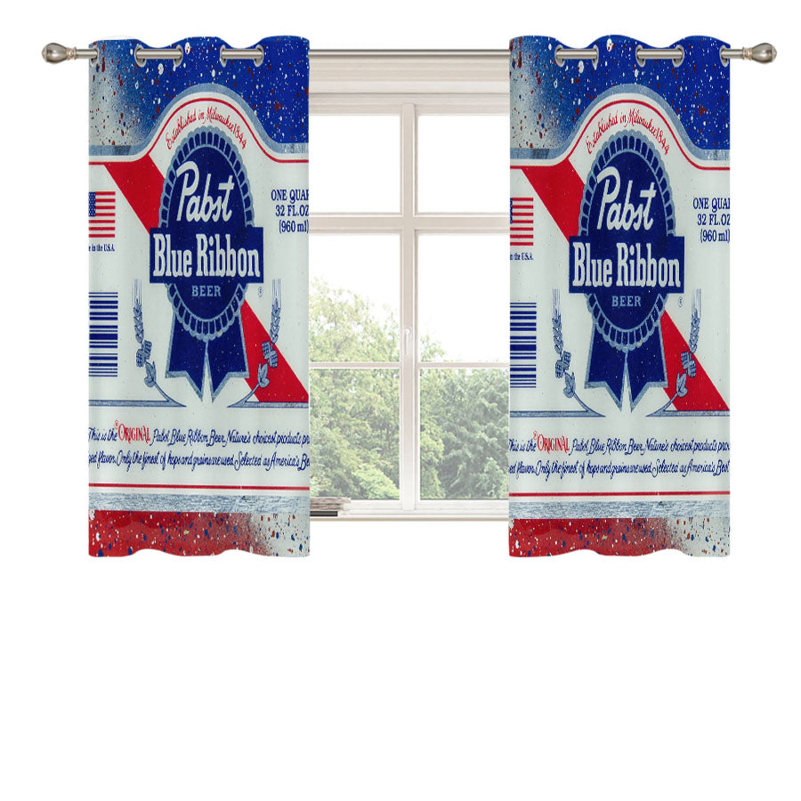 Pabst Blue Ribbon Beer Peach Skin Window Curtains