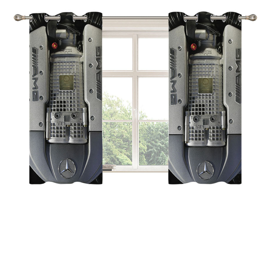 Amg Mercedes Benz Engine Peach Skin Window Curtains