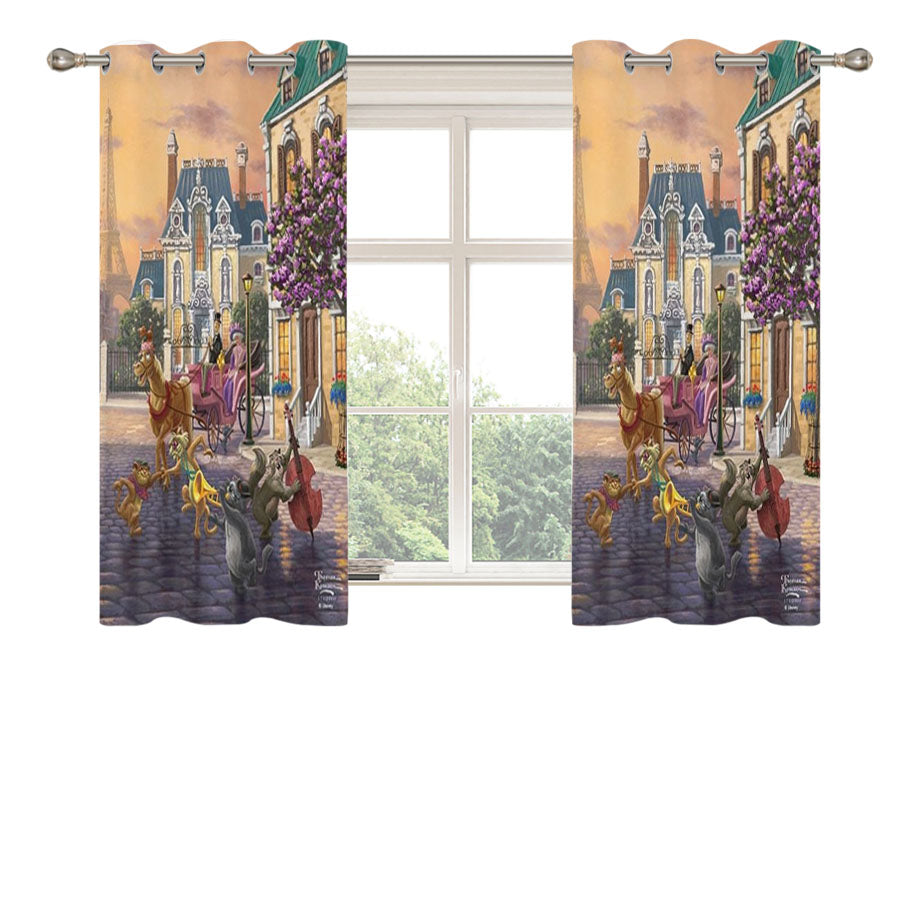 Aristocats Peach Skin Window Curtains