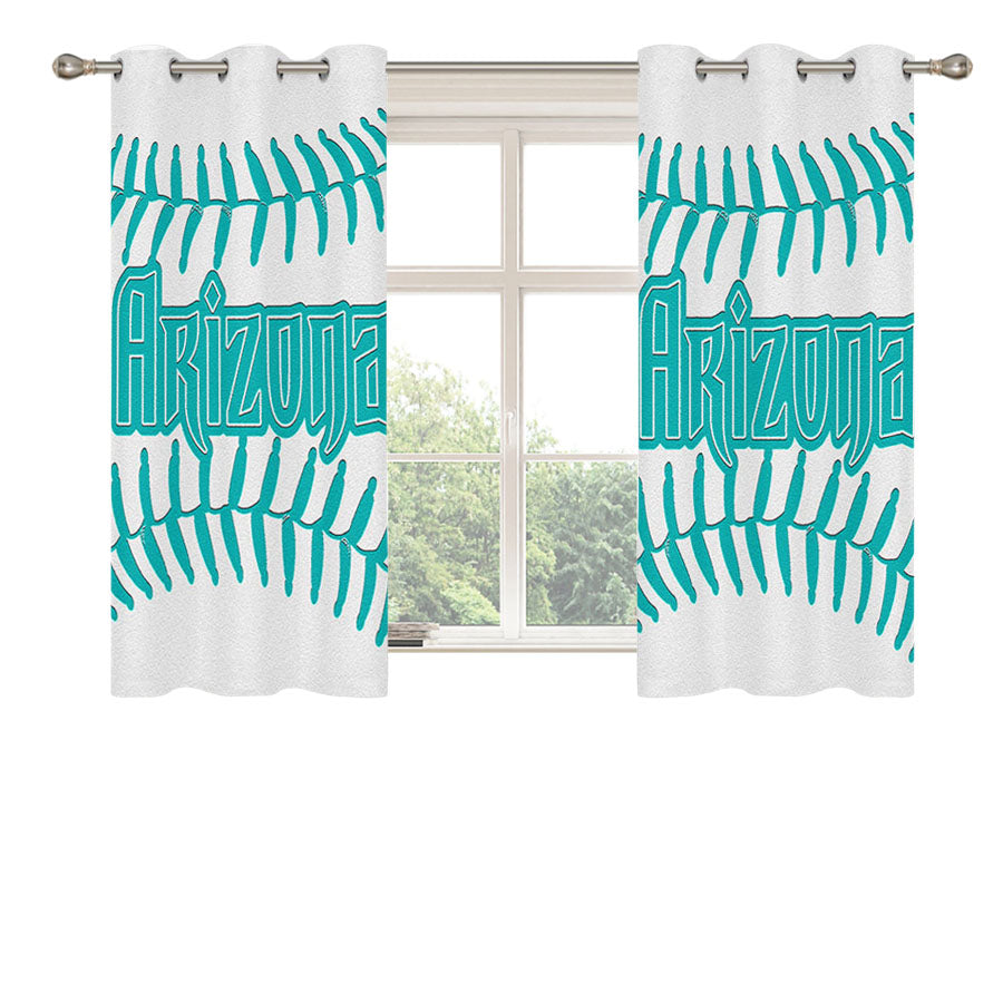 Arizona Blue White Peach Skin Window Curtains