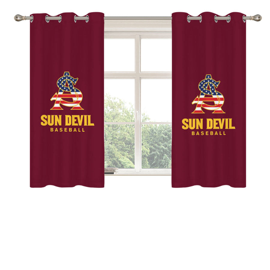 Arizona State Sun Devils Baseball Peach Skin Window Curtains