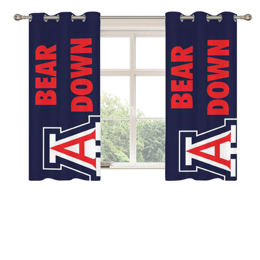 Arizona Wildcats Bear Down Peach Skin Window Curtains