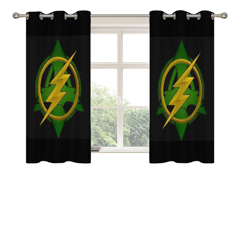 Arrow Vs The Flash Logo Peach Skin Window Curtains