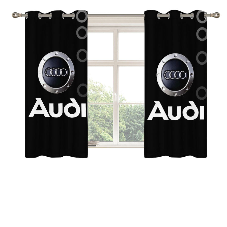 Audi Logo Wallpaper Peach Skin Window Curtains