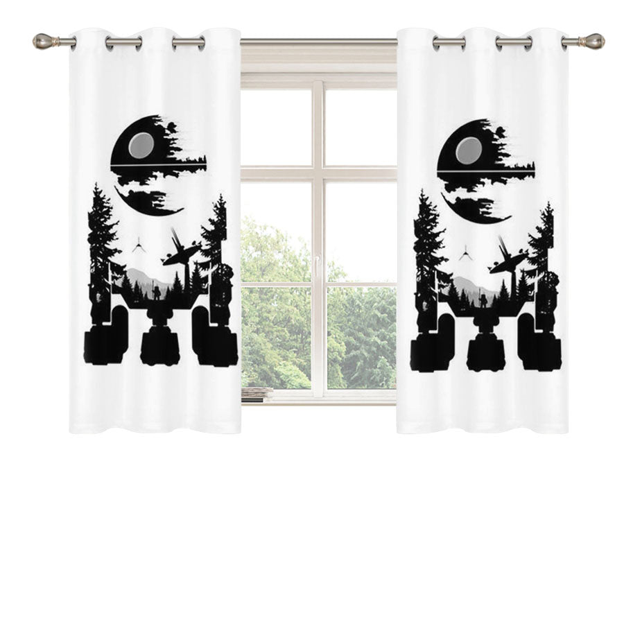 Awesome Star Wars Peach Skin Window Curtains