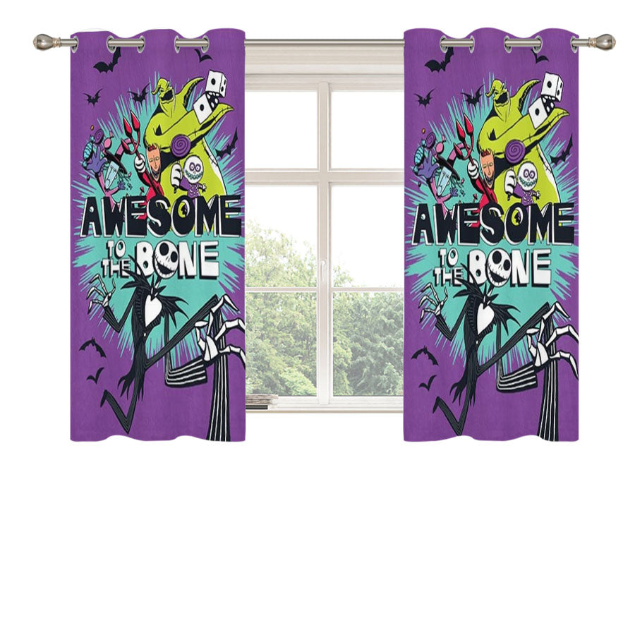 Awesome To The Bone Peach Skin Window Curtains