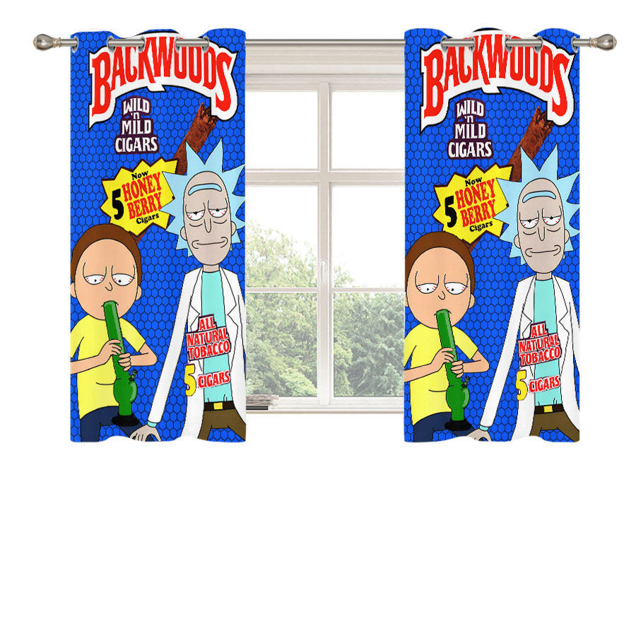 Backwoods X Rick And Morty Peach Skin Window Curtains