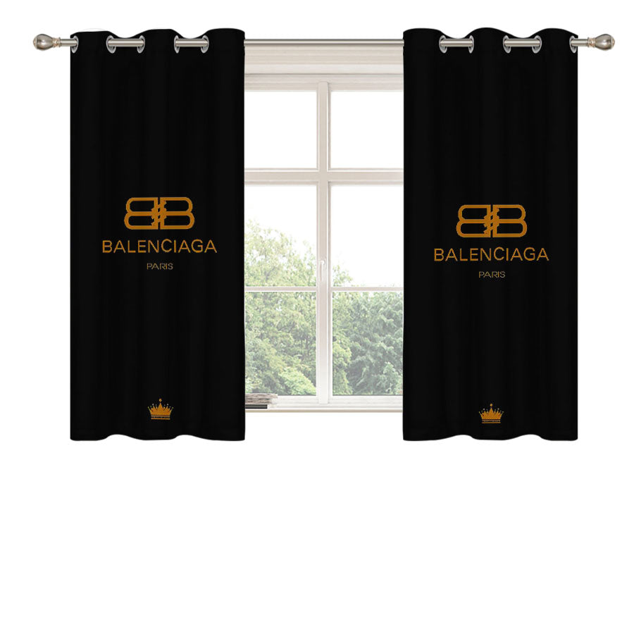 Balenciaga Paris Emblem Peach Skin Window Curtains