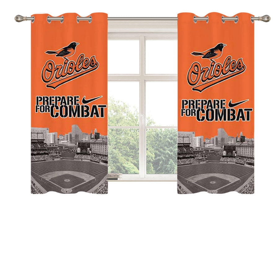 Baltimore Orioles Prepare Peach Skin Window Curtains