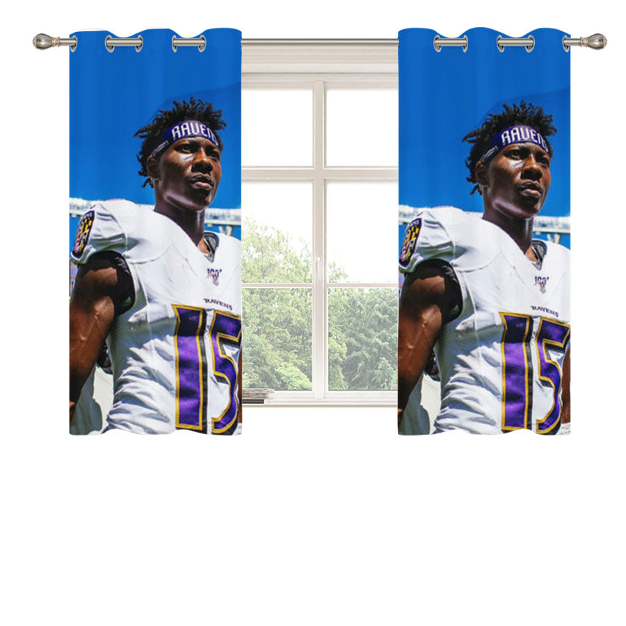 Baltimore Ravens Hollywood Brown Peach Skin Window Curtains