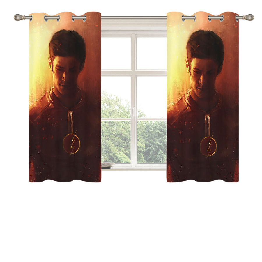 Barry Allen The Flash Peach Skin Window Curtains