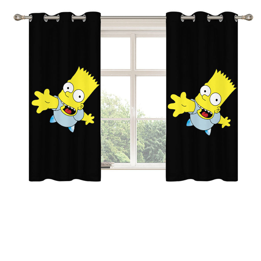 Bart Simpson Hello Peach Skin Window Curtains