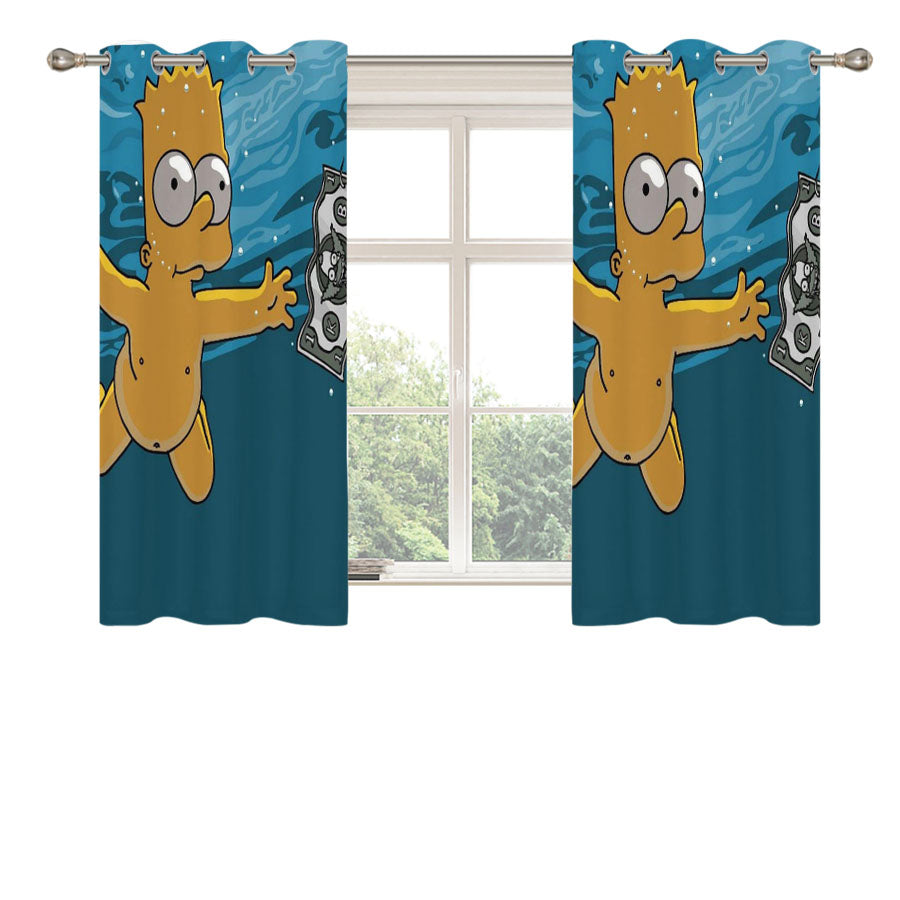 Bart Simpson Nirvana Peach Skin Window Curtains