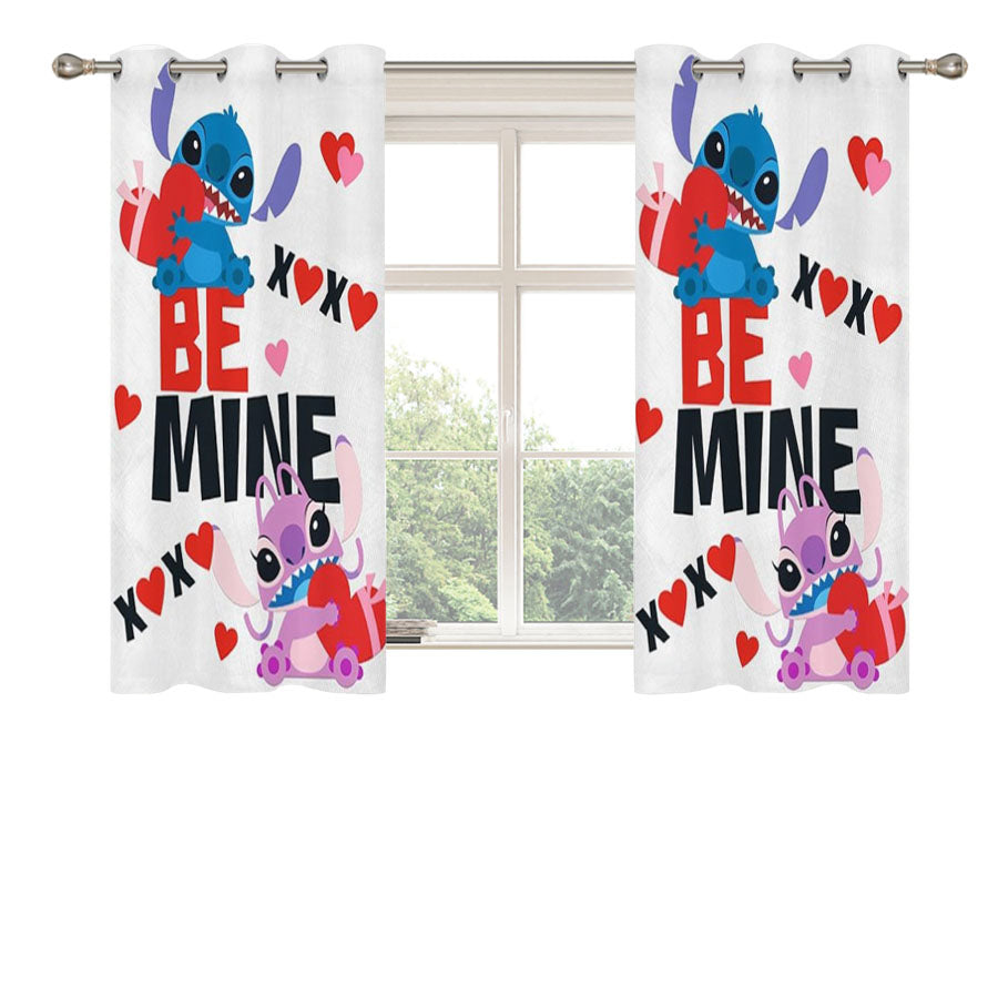 Be Mine Stitch & Angel Peach Skin Window Curtains