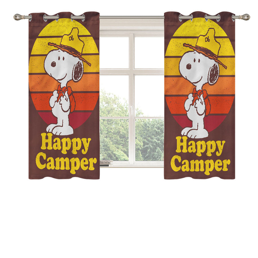 Beagle Scout Snoopy Peach Skin Window Curtains