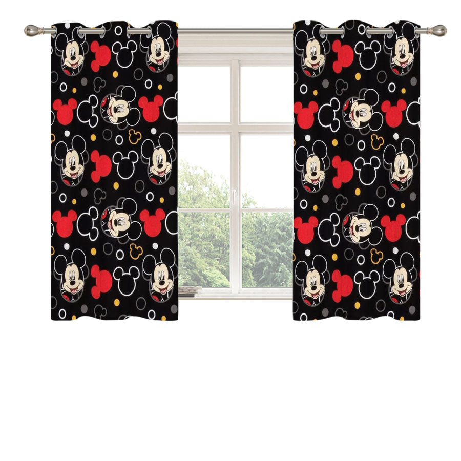 Beautiful Mickey Mouse Peach Skin Window Curtains