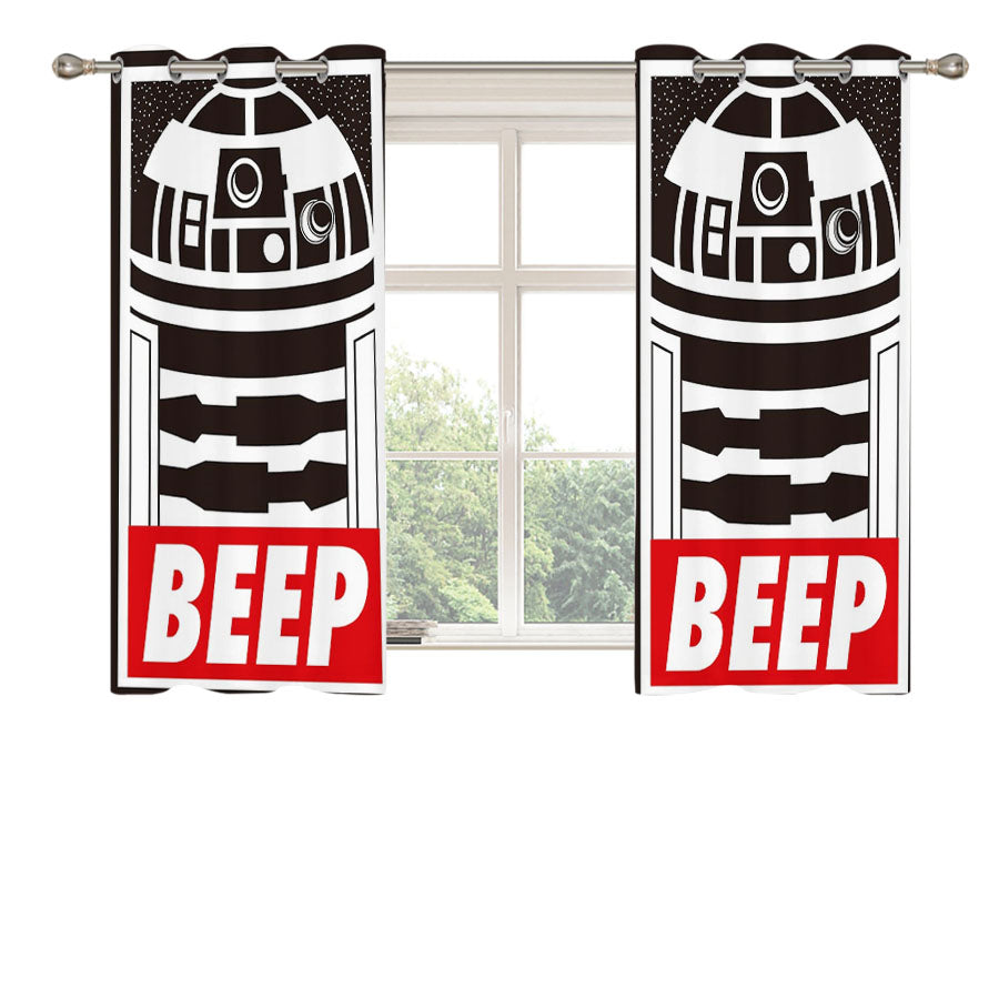 Beep R2D2 Robot Star Wars Peach Skin Window Curtains