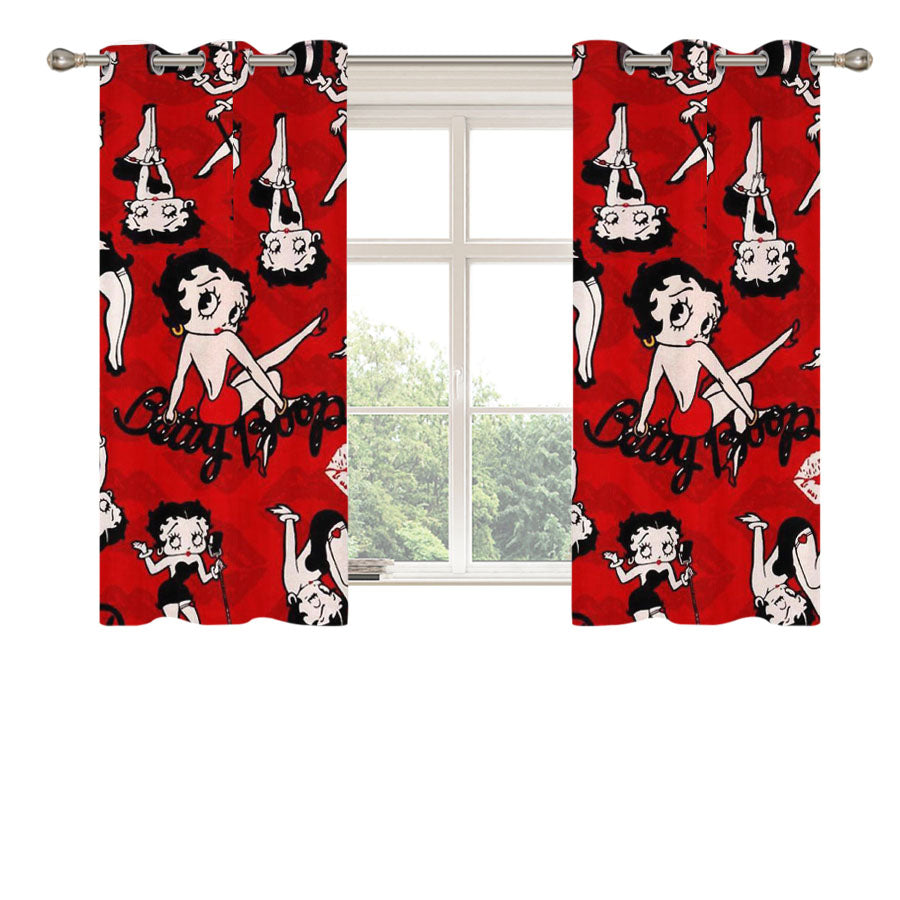 Betty Boop 3 Peach Skin Window Curtains