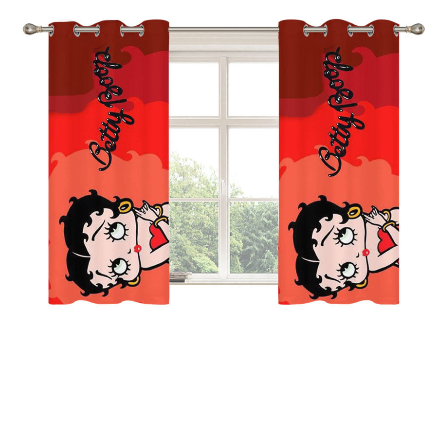 Betty Boop 4 Peach Skin Window Curtains