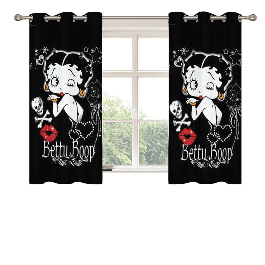 Betty Boop Lov Kiss Peach Skin Window Curtains