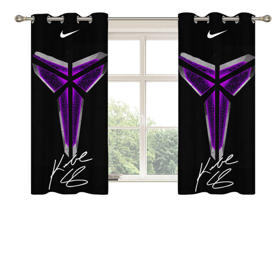 Black Mamba Kobe Bryant Logo Peach Skin Window Curtains