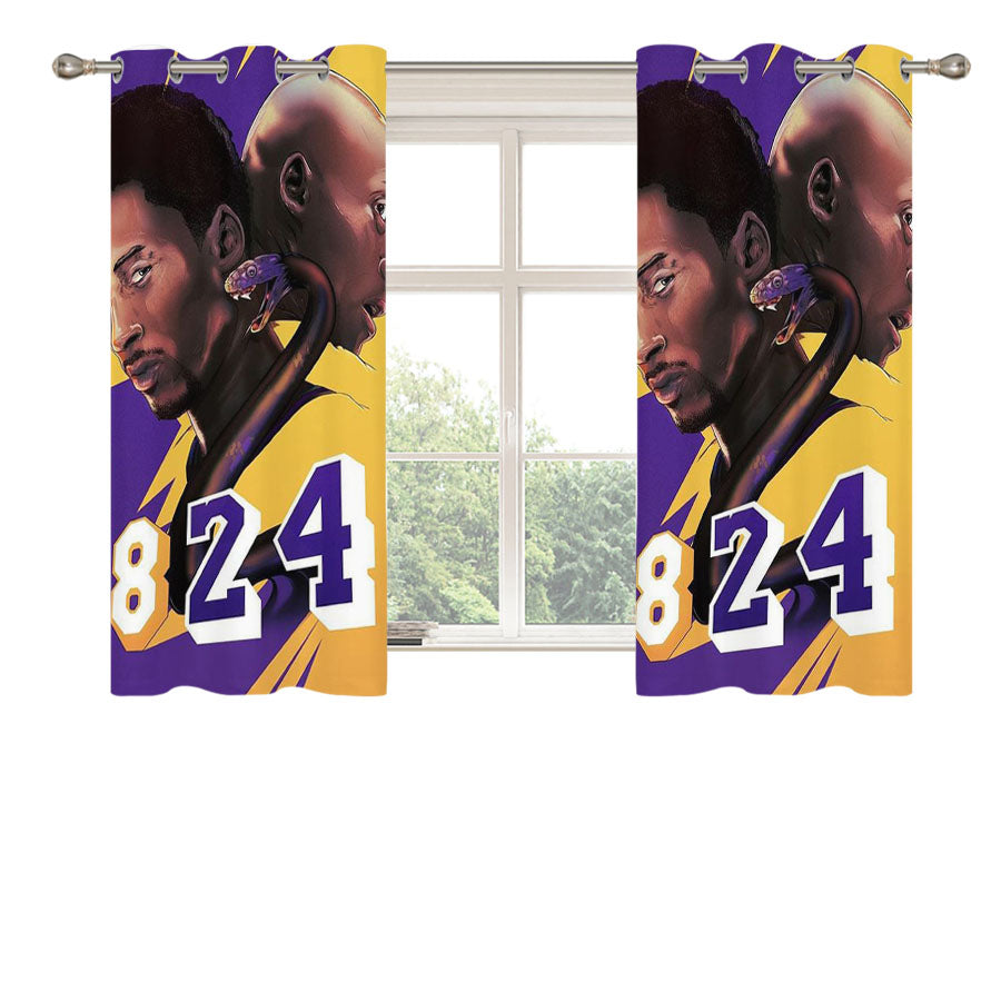 Black Mamba Legend Kobe Bryant Peach Skin Window Curtains