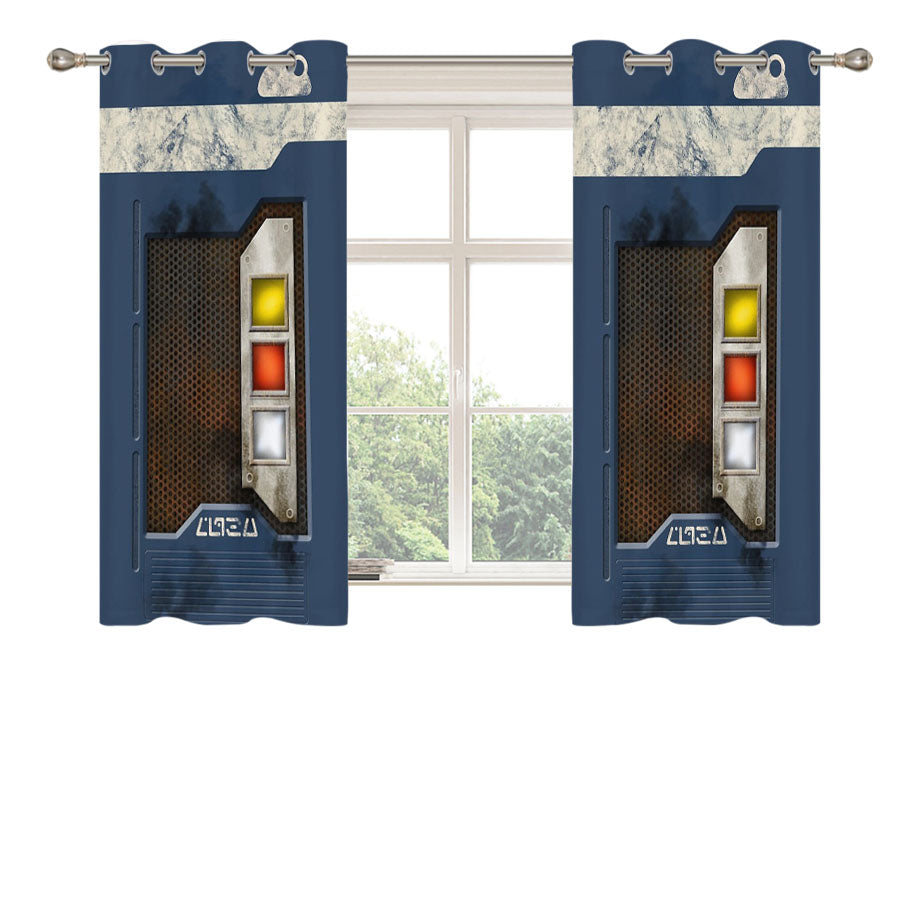 Blue Datapad Star Wars Peach Skin Window Curtains