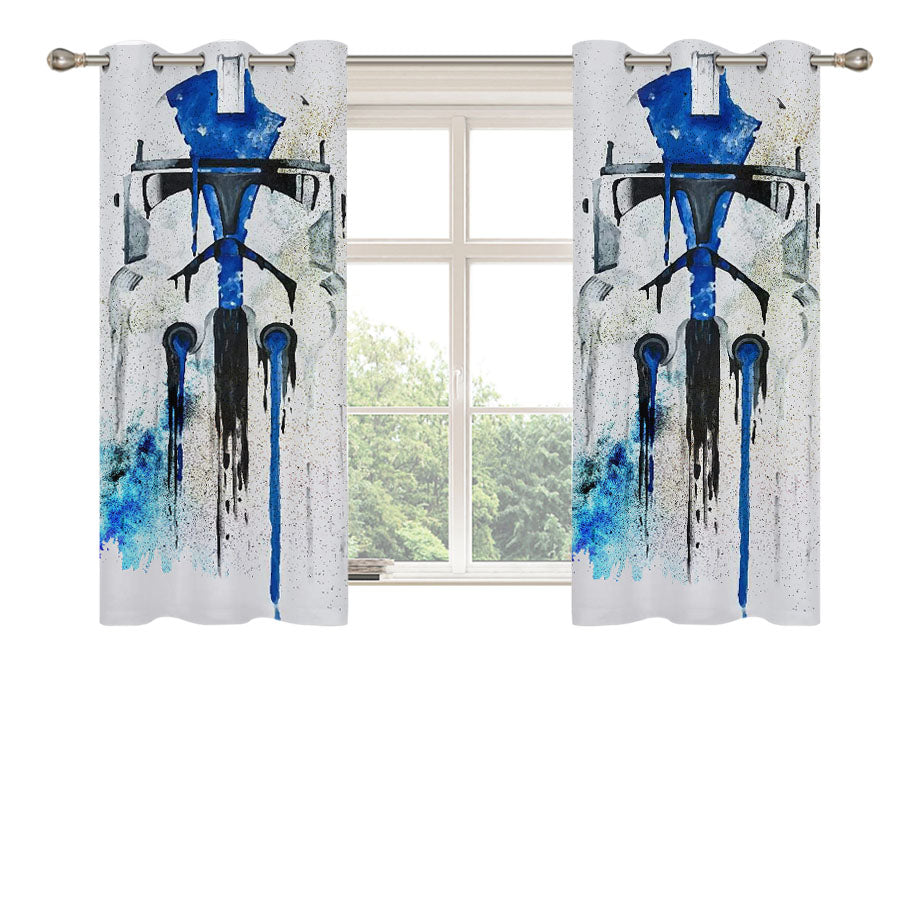 Blue Stormtrooper Star Wars Peach Skin Window Curtains