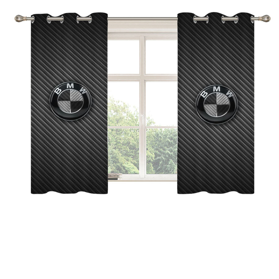 Bmw Black Carbon Peach Skin Window Curtains