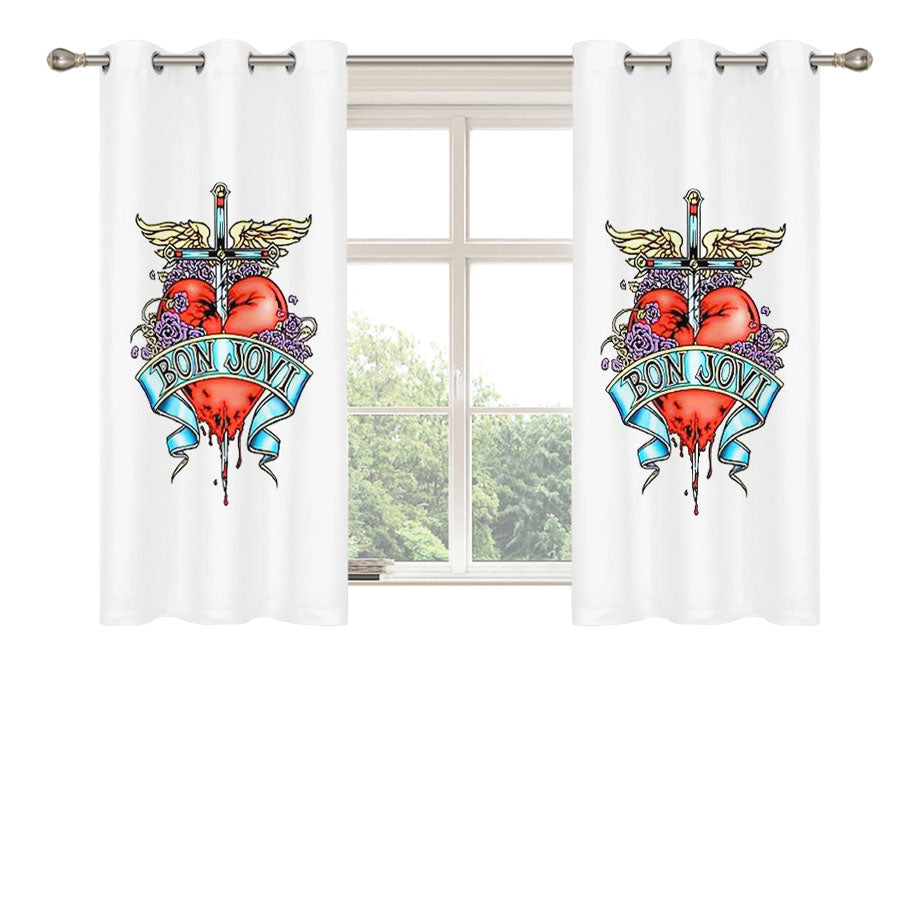 Bon Jovi Logo Peach Skin Window Curtains