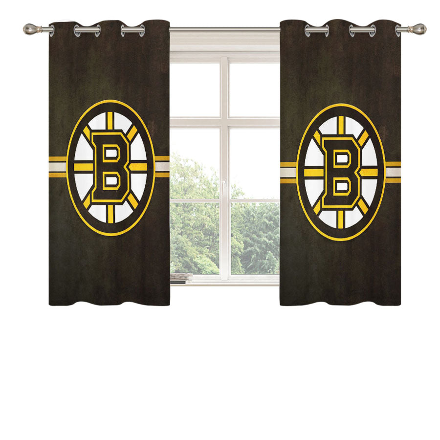 Boston Bruins Nhl Peach Skin Window Curtains