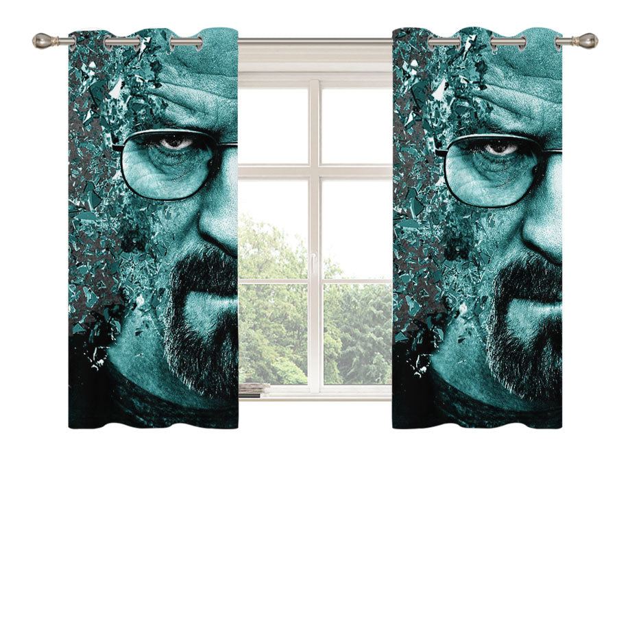 Breaking Bad Heisenberg Face Peach Skin Window Curtains