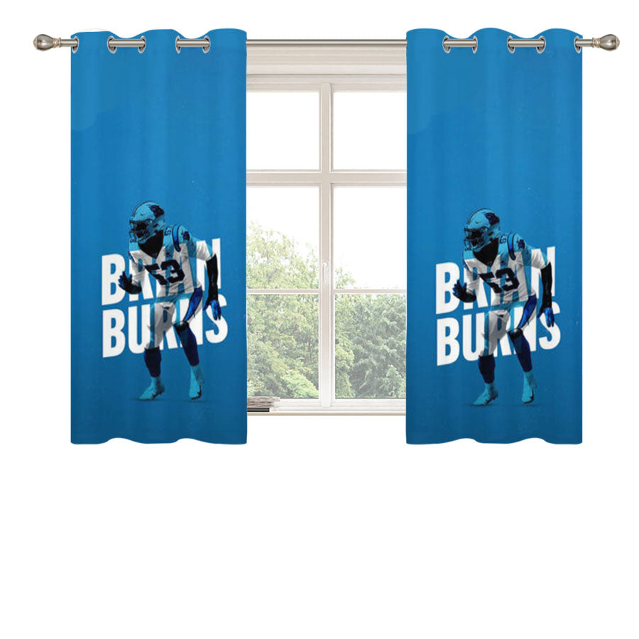 Brian Burns Carolina Panthers Peach Skin Window Curtains