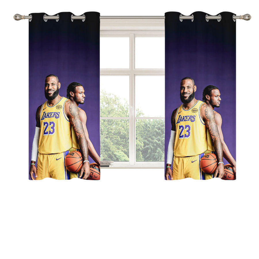 Bronny & Lebron James Peach Skin Window Curtains