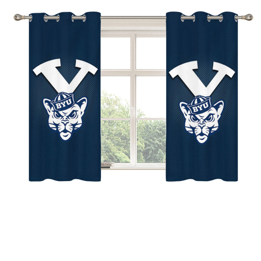 Byu Cougars Logo Peach Skin Window Curtains