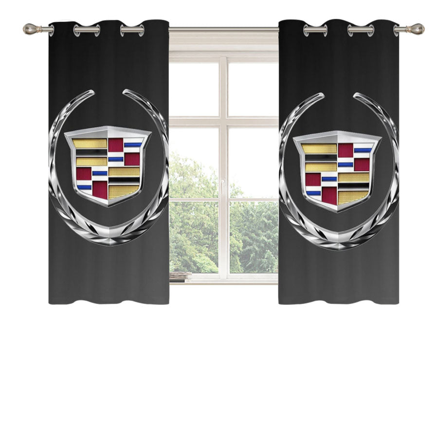 Cadillac Car Logo Peach Skin Window Curtains