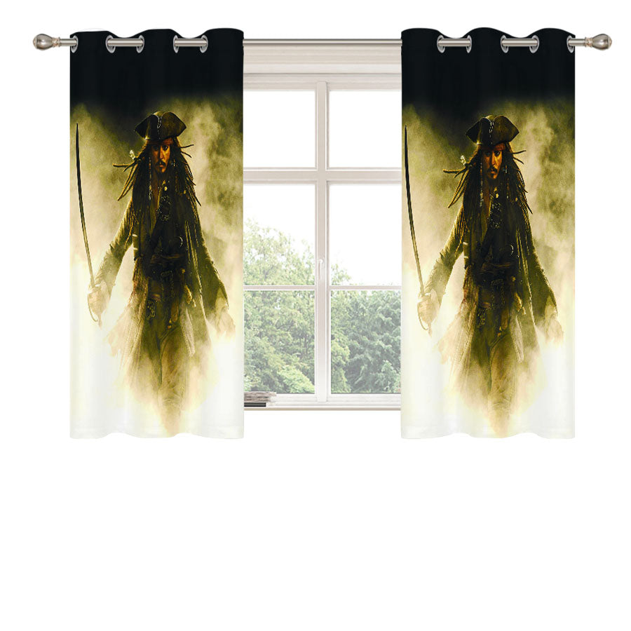 Captain Jack Sparrow Shadow Peach Skin Window Curtains
