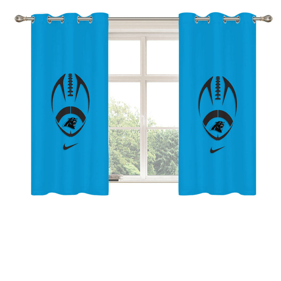Carolina Panthers Blue Logo Peach Skin Window Curtains