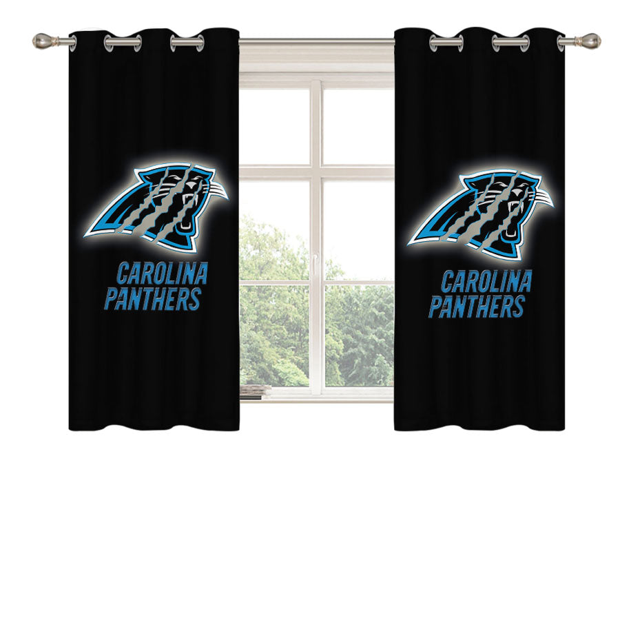 Carolina Panthers Logo Peach Skin Window Curtains