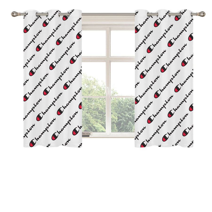 Champion Ebon-Ashgray Peach Skin Window Curtains
