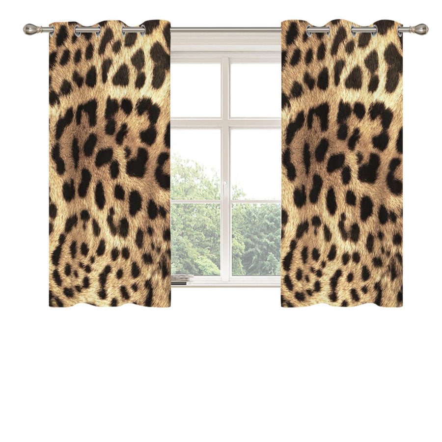 Cheetah Texture Pattern Style Peach Skin Window Curtains
