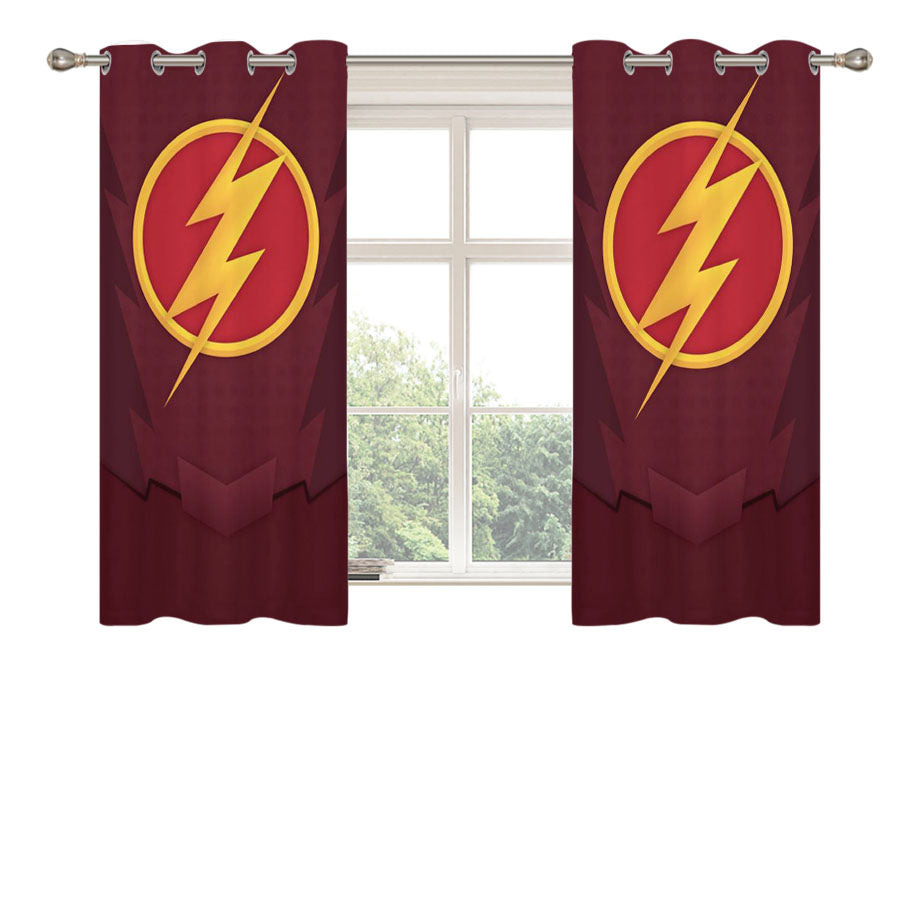 Chest Logo The Flash Peach Skin Window Curtains