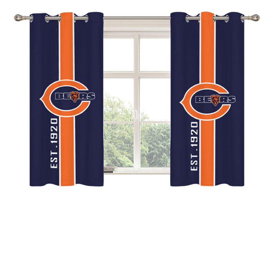 Chicago Bear Est 1920 Peach Skin Window Curtains